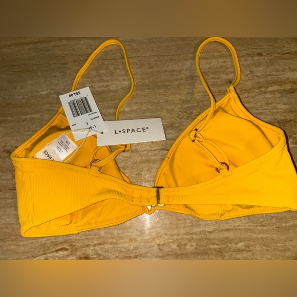L*Space Helena Bikini Top in Sunshine Gold Size Large - Picture 5 of 8
